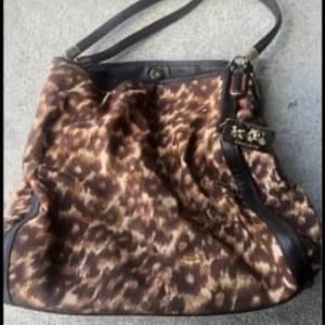 COACH Leopard Canvas and Leather Purse